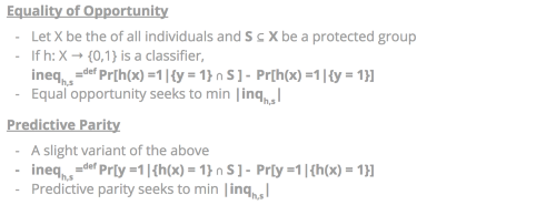 Equality of Opportunity and Predictive Parity