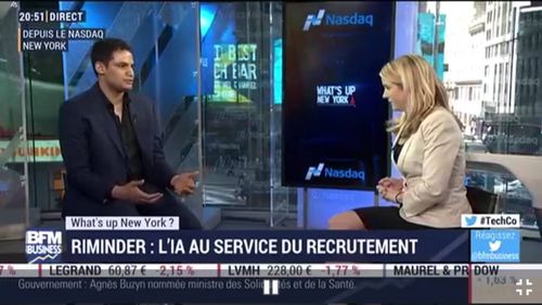 BFMTV : What's up New York : Riminder, l'IA au service du recrutement